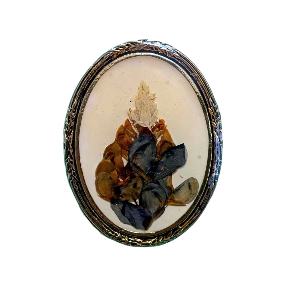 Vintage Dried Flowers Brooch